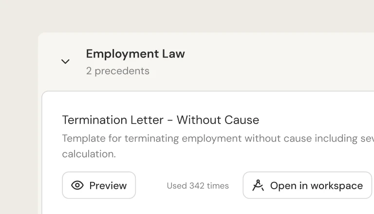 Precedent library interface